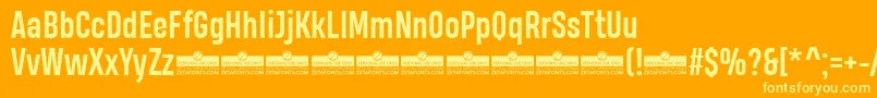 Czcionka HeadingProBoldTrial – żółte czcionki na pomarańczowym tle