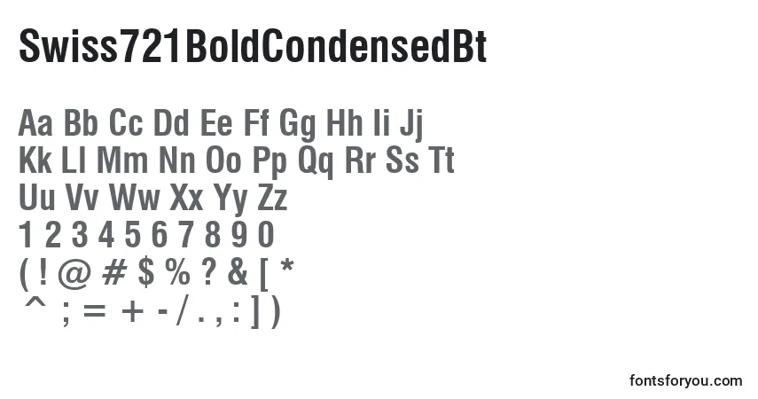 Czcionka Swiss721BoldCondensedBt – alfabet, cyfry, specjalne znaki