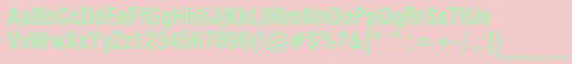 Swiss721BoldCondensedBt Font – Green Fonts on Pink Background