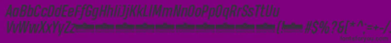 フォントHeadingProItalicTrial – 紫の背景に黒い文字