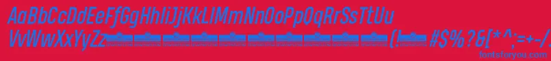 HeadingProItalicTrial Font – Blue Fonts on Red Background