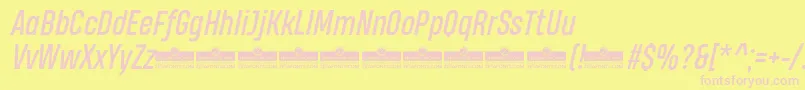HeadingProItalicTrial Font – Pink Fonts on Yellow Background