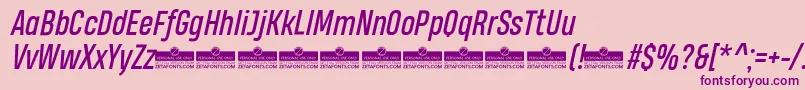 HeadingProItalicTrial Font – Purple Fonts on Pink Background