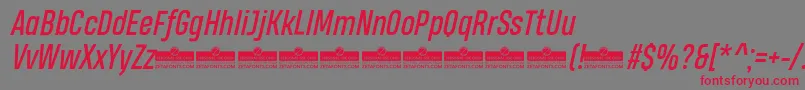 HeadingProItalicTrial Font – Red Fonts on Gray Background