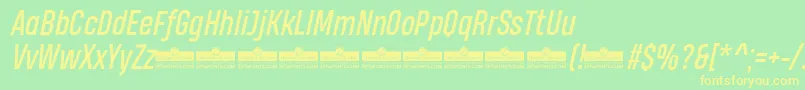 HeadingProItalicTrial Font – Yellow Fonts on Green Background