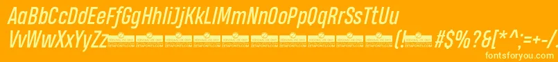 HeadingProItalicTrial Font – Yellow Fonts on Orange Background