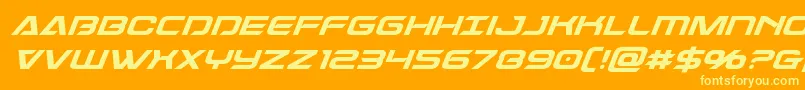 Шрифт Dameronsuperital – жёлтые шрифты на оранжевом фоне