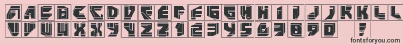 Neopanframes-Schriftart – Schwarze Schriften auf rosa Hintergrund