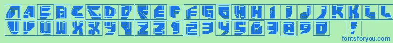 Neopanframes-fontti – siniset fontit vihreällä taustalla