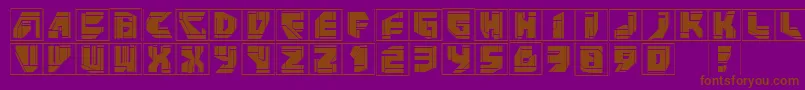 Neopanframes-Schriftart – Braune Schriften auf violettem Hintergrund