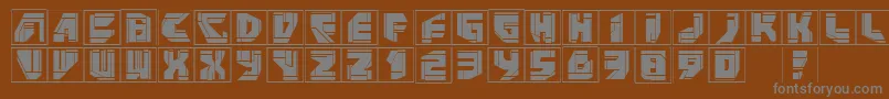 Neopanframes-fontti – harmaat kirjasimet ruskealla taustalla
