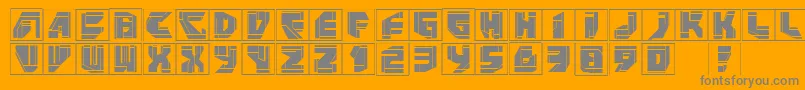 Neopanframes-fontti – harmaat kirjasimet oranssilla taustalla