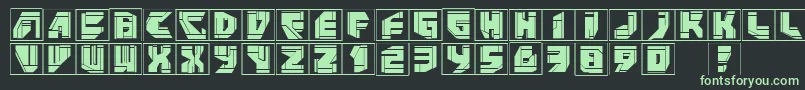 フォントNeopanframes – 黒い背景に緑の文字