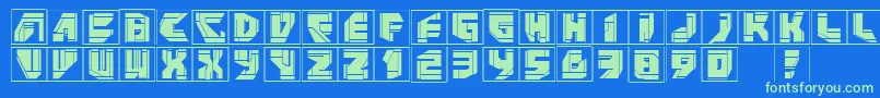 Neopanframes-fontti – vihreät fontit sinisellä taustalla