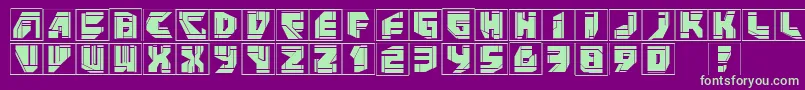 フォントNeopanframes – 紫の背景に緑のフォント
