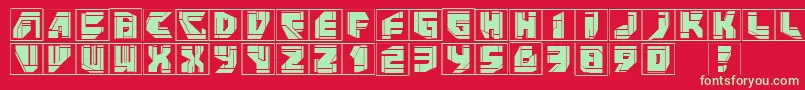 Neopanframes-fontti – vihreät fontit punaisella taustalla