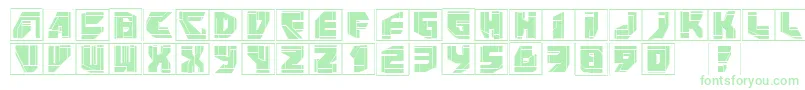 フォントNeopanframes – 白い背景に緑のフォント