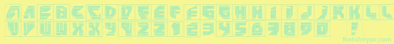 Neopanframes-fontti – vihreät fontit keltaisella taustalla
