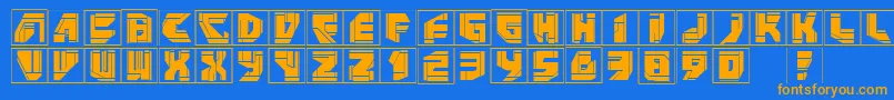 Neopanframes-fontti – oranssit fontit sinisellä taustalla