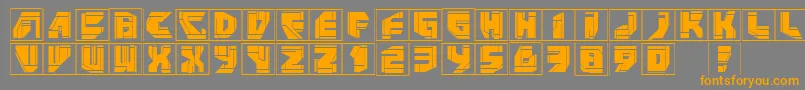 フォントNeopanframes – オレンジの文字は灰色の背景にあります。