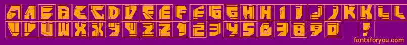 フォントNeopanframes – 紫色の背景にオレンジのフォント