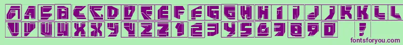 Neopanframes-Schriftart – Violette Schriften auf grünem Hintergrund