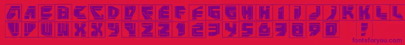 Neopanframes-Schriftart – Violette Schriften auf rotem Hintergrund