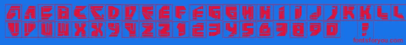 Neopanframes Font – Red Fonts on Blue Background