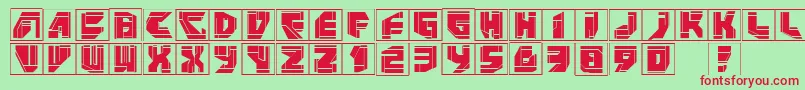 Neopanframes-fontti – punaiset fontit vihreällä taustalla