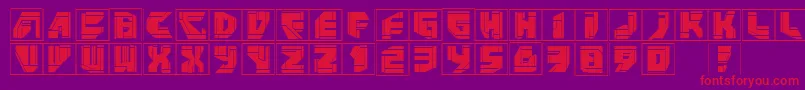 Neopanframes-fontti – punaiset fontit violetilla taustalla