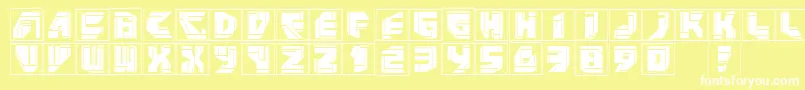 Neopanframes-Schriftart – Weiße Schriften auf gelbem Hintergrund