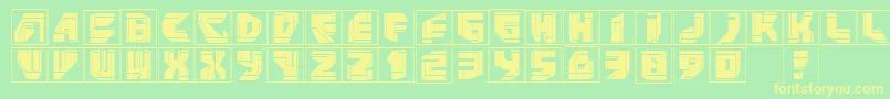 Neopanframes-Schriftart – Gelbe Schriften auf grünem Hintergrund