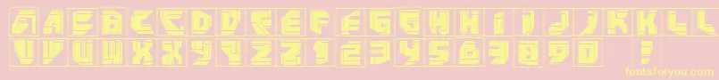 Neopanframes-fontti – keltaiset fontit vaaleanpunaisella taustalla