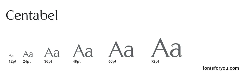 Centabel Font Sizes