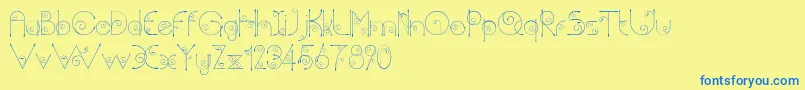 Chempaka Font – Blue Fonts on Yellow Background