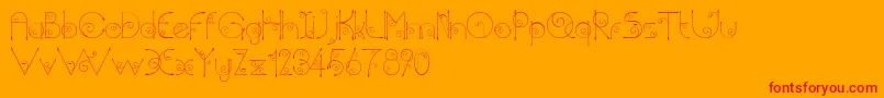 Chempaka-Schriftart – Rote Schriften auf orangefarbenem Hintergrund