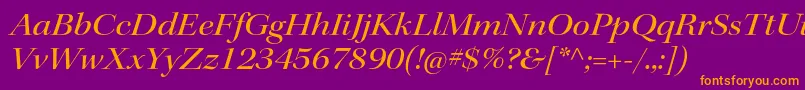 フォントKeplerstdMediumextitdisp – 紫色の背景にオレンジのフォント