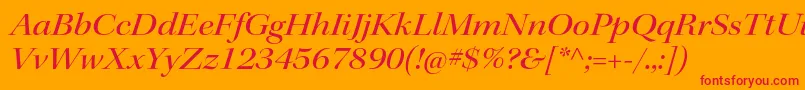 フォントKeplerstdMediumextitdisp – オレンジの背景に赤い文字