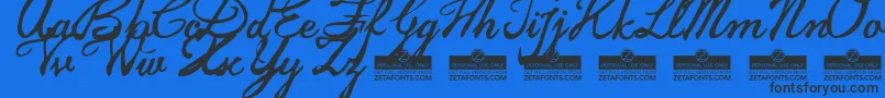JamscriptTrial Font – Black Fonts on Blue Background