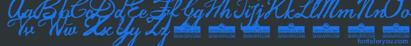 JamscriptTrial Font – Blue Fonts on Black Background