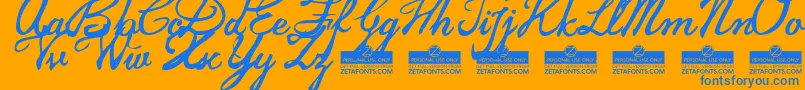 JamscriptTrial Font – Blue Fonts on Orange Background