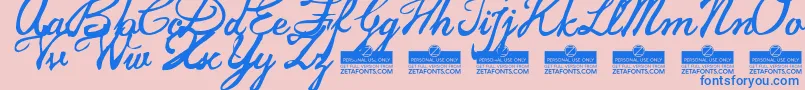 JamscriptTrial Font – Blue Fonts on Pink Background