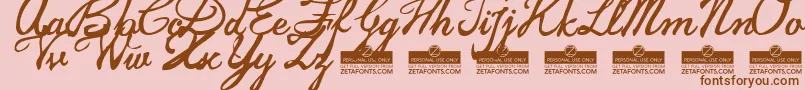 JamscriptTrial Font – Brown Fonts on Pink Background