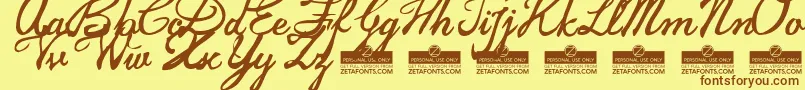 JamscriptTrial Font – Brown Fonts on Yellow Background
