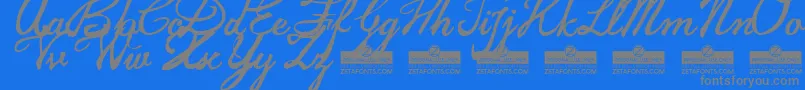 JamscriptTrial-Schriftart – Graue Schriften auf blauem Hintergrund