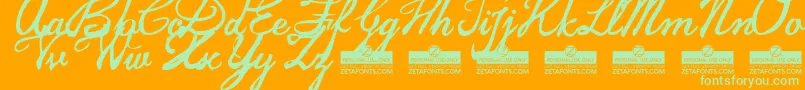 JamscriptTrial Font – Green Fonts on Orange Background