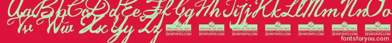 JamscriptTrial Font – Green Fonts on Red Background