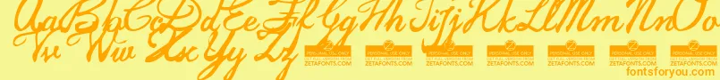 JamscriptTrial Font – Orange Fonts on Yellow Background