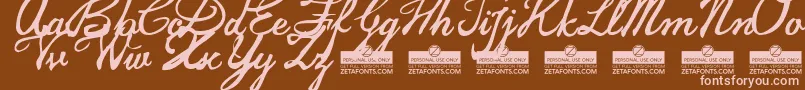JamscriptTrial Font – Pink Fonts on Brown Background