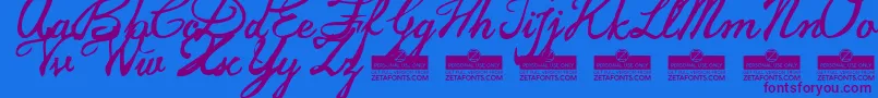 JamscriptTrial Font – Purple Fonts on Blue Background